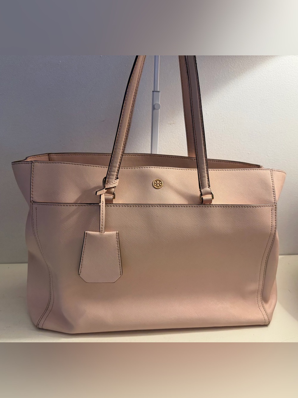 Tory Burch “Robinson Tote” in the color “Pale Apricot”